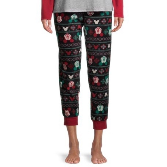 Fleece Mickey Holiday Jogger Style Pants - Picture 1 of 11